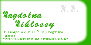 magdolna miklossy business card